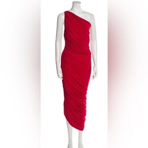 Norma Kamali Red Asymmetrical Dress. Size Large
